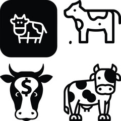 Cow simple icon. Vector ICON all icon Viktor.
