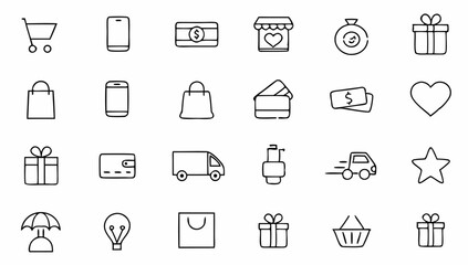 e commerce set of web icons in line style  online .eps