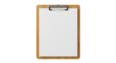 A clipboard holds a pristine white sheet, ready for notes or sketching. Office supply