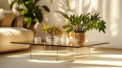 Fototapeta premium Cozy seating area with natural lighting theme high resolution picture