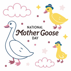 NATIONAL MOTHER GOOSE DAY vector illustration