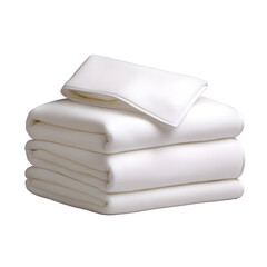 Soft and cozy fleece blankets stacked on a white background