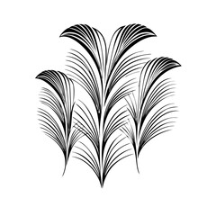 Vector gold leaves on white background isolated. Wavy drawn line branches, nature, plants luxury design elements.Modern floral art deco seamless pattern. Vector damask illustration with leaves. 
