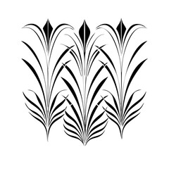 Vector gold leaves on white background isolated. Wavy drawn line branches, nature, plants luxury design elements.Modern floral art deco seamless pattern. Vector damask illustration with leaves. 