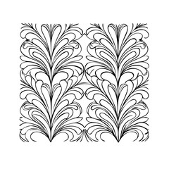 Vector gold leaves on white background isolated. Wavy drawn line branches, nature, plants luxury design elements.Modern floral art deco seamless pattern. Vector damask illustration with leaves. 