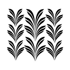 Vector gold leaves on white background isolated. Wavy drawn line branches, nature, plants luxury design elements.Modern floral art deco seamless pattern. Vector damask illustration with leaves. 