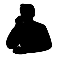 Man with handphone silhouette. Vector image