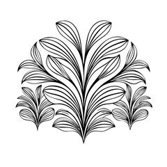 Vector gold leaves on white background isolated. Wavy drawn line branches, nature, plants luxury design elements.Modern floral art deco seamless pattern. Vector damask illustration with leaves. 