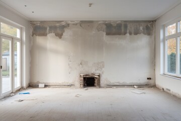 Interior of a living room under renovation