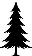 Obraz premium Pine Tree Silhouette - Evergreen Vector, Conifer Illustration