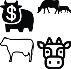 Cow simple icon. Vector ICON all icon Viktor.