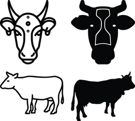 Cow simple icon. Vector ICON all icon Viktor.