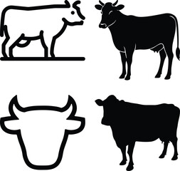 Cow simple icon. Vector ICON all icon Viktor.