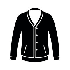 Cardigan Black Vector Graphic