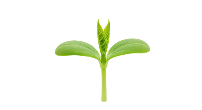 Emerging soybean seedling against a stark black backdrop signifies new beginnings