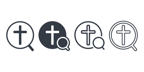 Looking for christian cross icon. Illustration vector