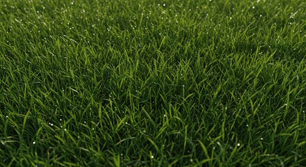 Obraz premium Green Grass Blades with Dew Drops