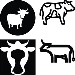 Cow simple icon. Vector ICON all icon Viktor.