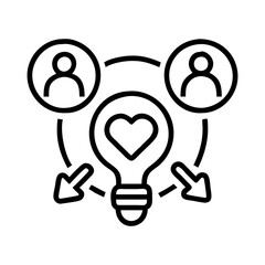 Creative idea teamwork collaboration innovation solution lightbulb heart people connection concept