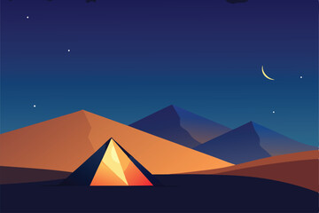 pyramids in the night