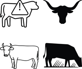 Cow simple icon. Vector ICON all icon Viktor.