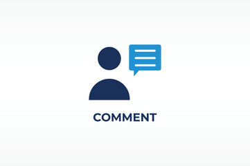 Fototapeta premium COMMENT vector, icon or logo sign isolated symbol illustration