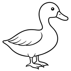 Modern Duck Line Drawing