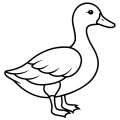 Modern Duck Line Drawing
