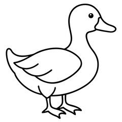 Modern Duck Line Drawing