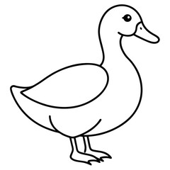 Modern Duck Line Drawing