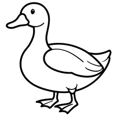 Modern Duck Line Drawing