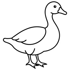Modern Duck Line Drawing