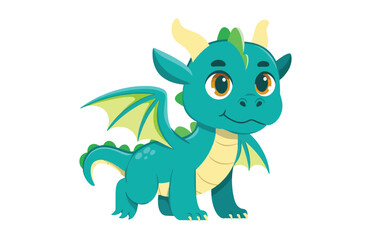 Fototapeta premium A cute little dragon vector illustration