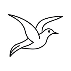 bird flight using continuous vector line art silhouettes