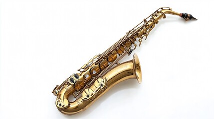 Professional Saxophone Isolated on White Background for Music Enthusiasts