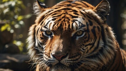 Fototapeta premium Close-Up Portrait of a Fierce Bengal Tiger in the Wild