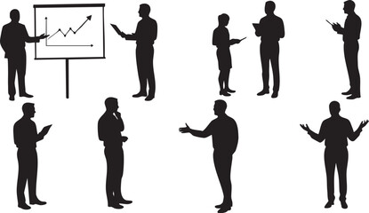 Vector Silhouettes of Business People, Professional and Modern Design for Corporate, Networking, and Workplace Concepts