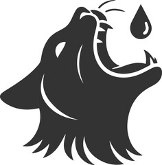 Funny cute cat silhouette vector