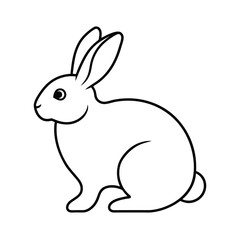 bunny outline soft curves vector line art silhouettes