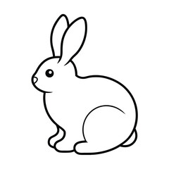 bunny outline soft curves vector line art silhouettes