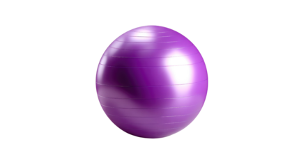 Purple Fitness Ball: A vibrant and inviting fitness ball. Perfect for pilates, yoga, and core workouts, this ball promises to enhance any fitness routine. It is a symbol of health, exercise.