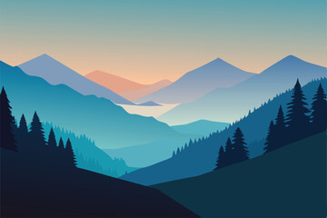 Obraz premium mountain landscape in the morning