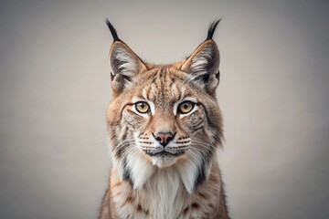 Obraz premium Elegant Minimalist Lynx Portrait: Witty, Charming Wildcat Fashion Photography