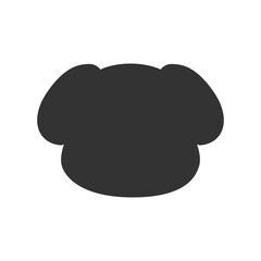 Vector illustration of black puppy head silhouette. Minimalist dog face icon in cartoon style. Cute and simple animal graphic for pet branding or children’s designs. Black puppy head cartoon vector
