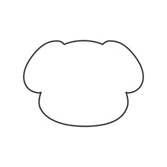 Minimalist vector outline of puppy head. Simple line art dog face in black contour style. Cute hand drawn icon for pet-themed designs and children's projects. Minimal puppy head outline vector