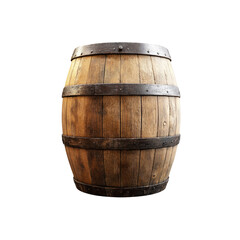 Obraz premium Aged Wooden Barrel with Metal Bands - Isolated on Black