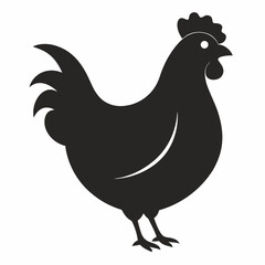 new style hen animals silhouette vector icon on white background
