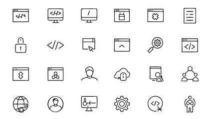 programming coding set of web icons in line style  (1).eps