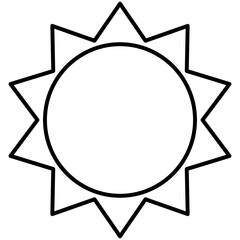 Cute Hand-Drawn Sun Outline – Minimal Line Art SVG for Weather and Summer Designs