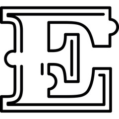 Alphabet E Typography Icon